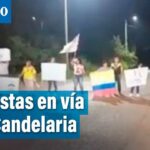 Protestas en vía Cali Candelaria por obras