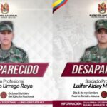 Se confirma desaparición de dos militares en Arauca