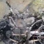 Una moto se incendió en la urbanización El Recuerdo 