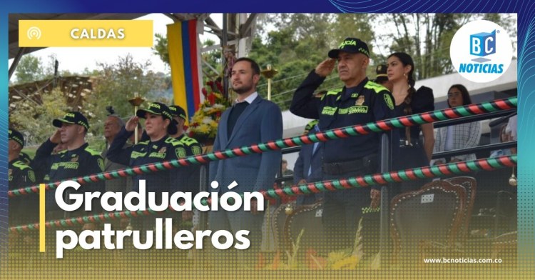 160 jóvenes becados por la Gobernación de Caldas se graduaron como patrulleros de la Policía