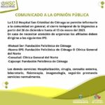 Cierran urgencias del hospital San Cristóbal de Ciénaga