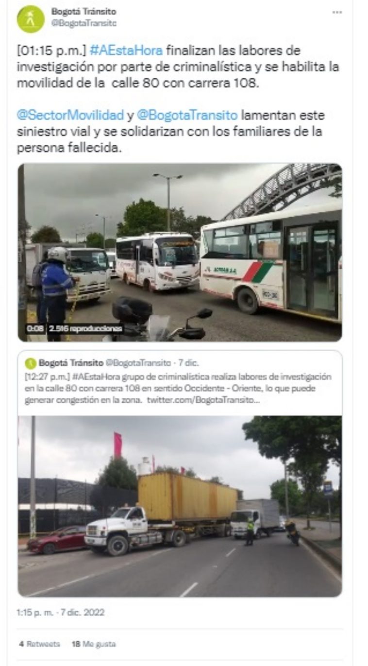 Familia decia que Nancy estaba desaparecida pero fue arrollada por un camion en Bogota 2