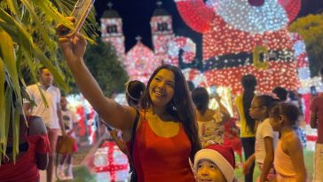 Familias turbaqueras disfrutaron alumbrado navideño de Arjona