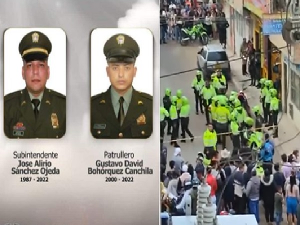 José Alirio y Gustavo David, los dos policías baleados por delincuentes en medio de una persecución en Bogotá