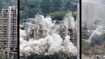 Paso a paso: así fue la demolición del Continental Towers en Medellín