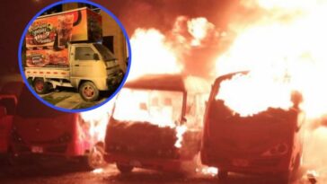 Autos y buses quemados en las extorsiones del Valle de Tuluá