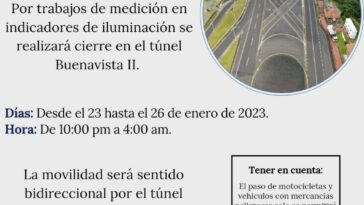 Atención: cierre total del túnel Buenavista ll Bogota-Villavicencio