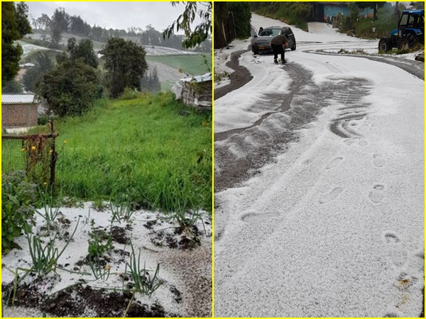 El invierno sigue afectando a Nariño, esta vez la granizada fue en Tangua y La Coba Negra