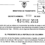 MinTransporte expide decreto que congela tarifas en 143 peajes de la ANI e Invías