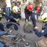 Un ciclista quedó lesionado en la glorieta de San Cayetano