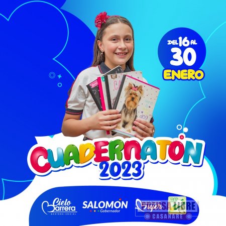 “+ cuadernos + sonrisas + niños en la escuela": Cuadernatón 2023