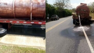 A camión cisterna se le desprendieron dos llantas y una de ellas chocó contra un carro