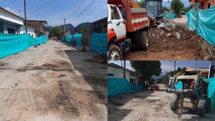 Avanza pavimentación en el casco urbano de Tesalia