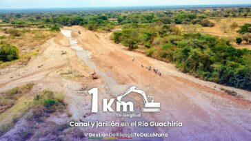 Canalizado 1 kilómetro del río Guachiría al norte de Casanare