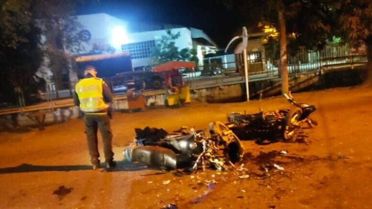 Choque de motos dejó dos heridos de gravedad