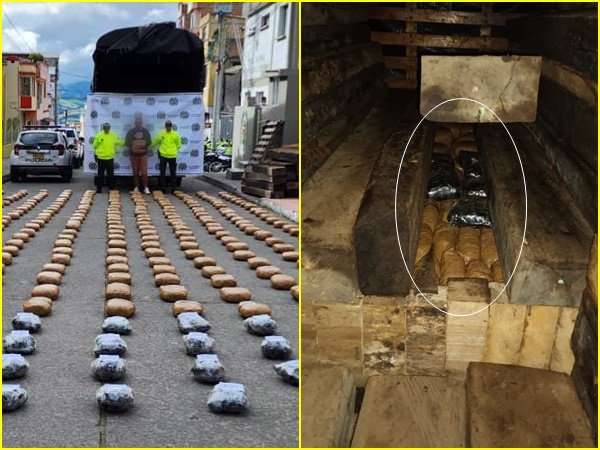 En medio de la madera, así descubrieron camión con una tonelada de base de coca en vías de Nariño