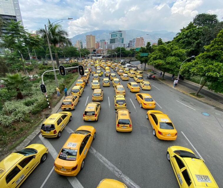 Los puntos de concentración del paro de taxistas en Medellín y Valle de Aburrá