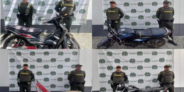 Recuperaron en Rovira cuatro motos que habían sido robadas en Mariquita, Medellín, Manizales y Cartagena