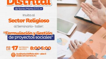 Sector religioso de Santa Marta recibirá capacitaciones en formulación de proyectos sociales