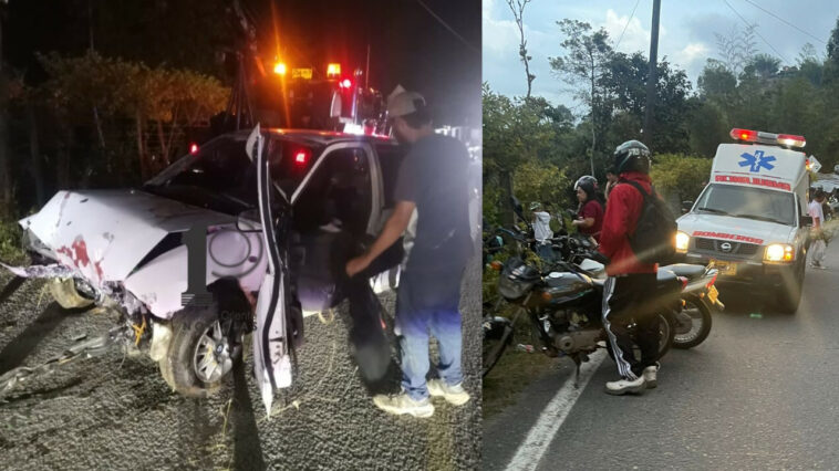 [VIDEOS] Grave accidente, un carro rodó a un abismo en la vía hacia El Peñol