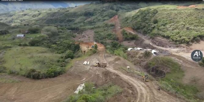 Video de la construcción de la variante de Rosas, Cauca