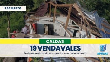 19 vendavales se han registrado en el 2023 en Caldas