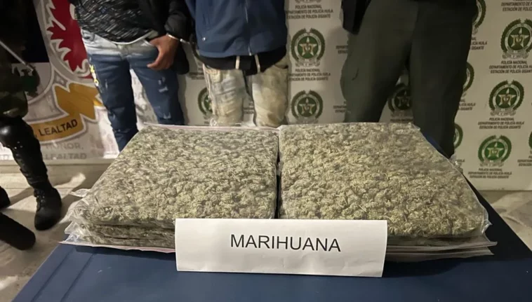 Capturan a dos sujetos y logran la incautación de tres kilos de marihuana