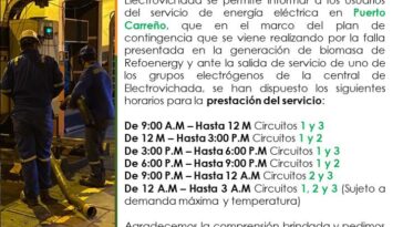 Continúa el racionamiento de energía eléctrica en Puerto Carreño