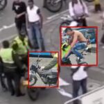 'Están violando y esperando que no hagan nada', el motociclista cruzaba el carril MIO, 'peleó' con la policía y le gritaron 'no le peguen'
