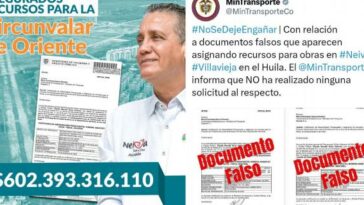 Certificado de MinHacienda falso en Neiva