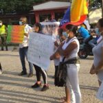 Habitantes del corregimiento de Santa Rosa de Lima protestan en la Troncal del Caribe