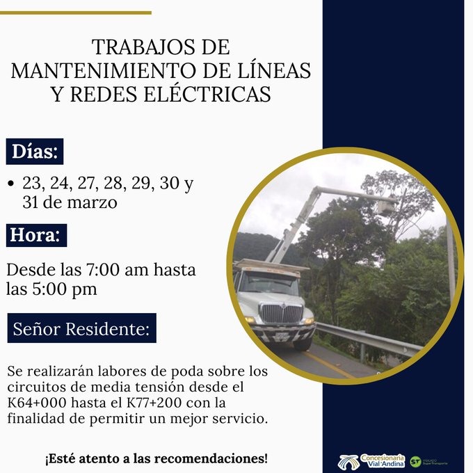 Habrá mantenimiento sobre la vía Bogotá-Villavicencio en los siguientes horarios y fechas