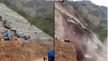 Impresionante: en video quedó registrado masivo derrumbe de obras de Covipacífico en Bolombolo – Antioquia.