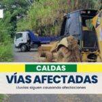 Lluvias siguen causando afectaciones en vías de Caldas