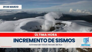 Reportan incremento de la sismicidad en el Volcán Nevado del Ruiz que no se tenía desde el 2010