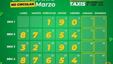 Restablecen pico y placa para taxis en Cúcuta luego de peticiones del gremio
