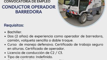 #TrabajoSiHay Se requiere auxiliar de bascula y conductor operador de barredora en #Coviandina