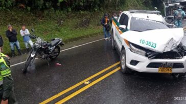 Accidente de una patrulla en la vía Medellín Bogotá