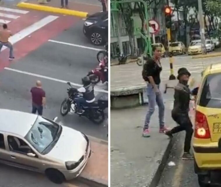 Video: limpiavidrios en Bucaramanga sin 'freno'; otro agredió a taxista
