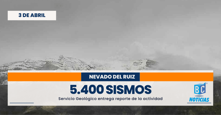 5.400 sismos se registraron este domingo en el Volcán Nevado del Ruiz