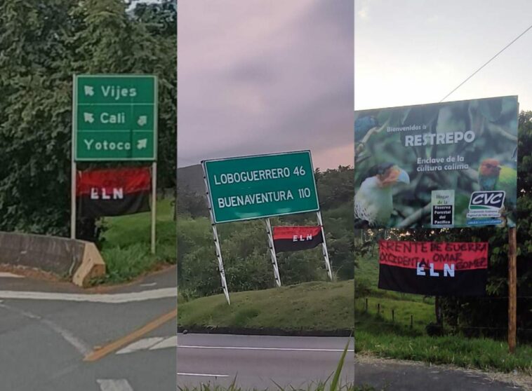 Banderas alusivas al ELN causaron temor en caminos del Valle