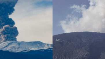 En video: así ha evolucionado la columna de humo en el volcán Nevado del Ruiz