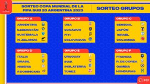 Grupos Copa Mundial de la FIFA Sub 20 Argentina 2023. Así quedó el grupo de Colombia