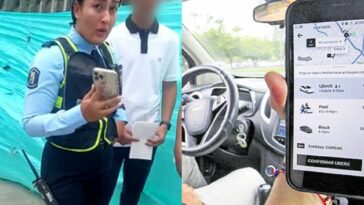 Guarda de tránsito pidió un Uber, no pagó y quiso multar a conductor en Medellín