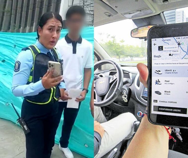 Guarda de tránsito pidió un Uber, no pagó y quiso multar a conductor en Medellín