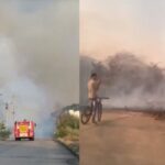 Incendio en lotes del barrio El Recreo