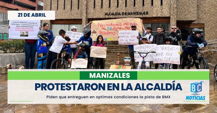 Protestaron para que la Alcaldía entregue la pista de BMX apta para competencias