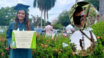 Se graduó la joven que para hacer sus tareas se subía a un árbol