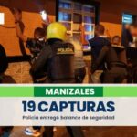 19 personas fueron capturadas durante el fin de semana en Manizales