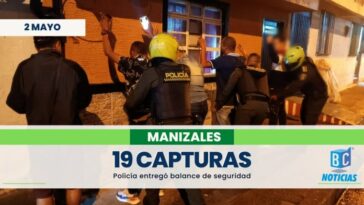 19 personas fueron capturadas durante el fin de semana en Manizales